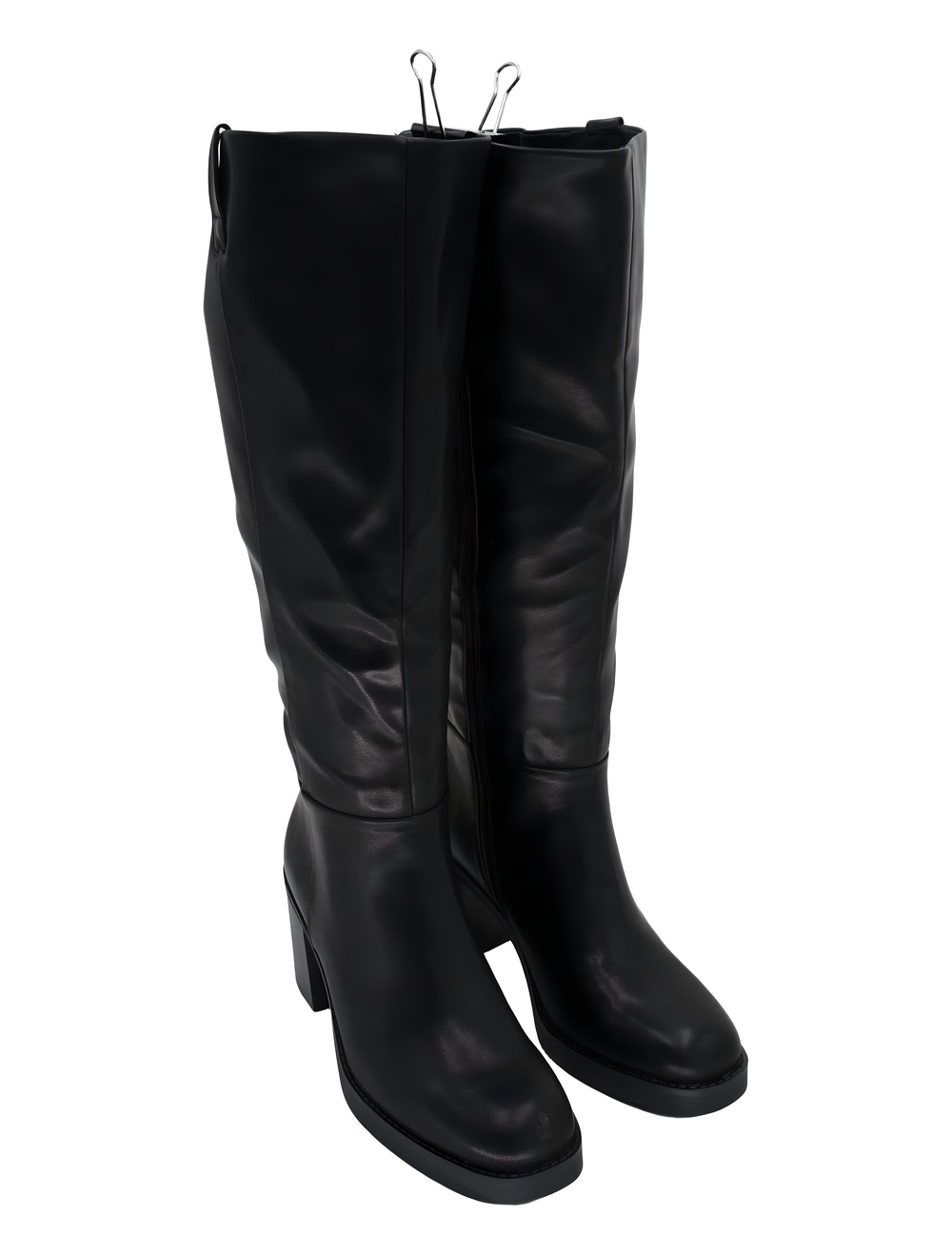 Baretraps Womens Gretchin Black Tall Boots 2" Block Heel Size 8M